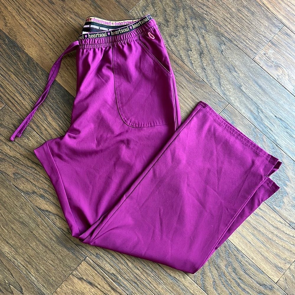 Heartsoul Wine Maroon Burgundy Women’s Scrub pants size xlarge petite